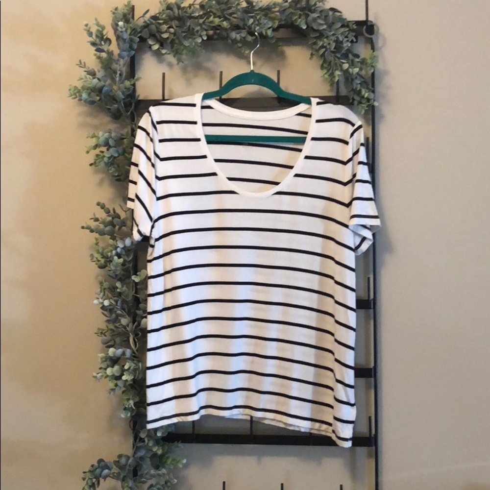 A New Day white and black stripped tee